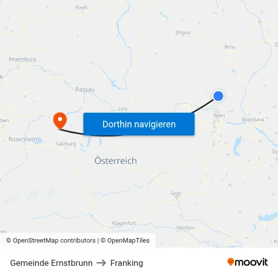 Gemeinde Ernstbrunn to Franking map