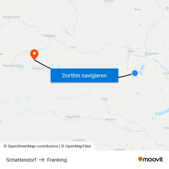 Schattendorf to Franking map