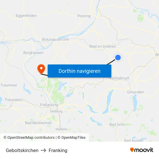 Geboltskirchen to Franking map