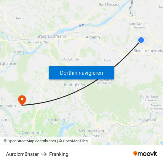 Aurolzmünster to Franking map
