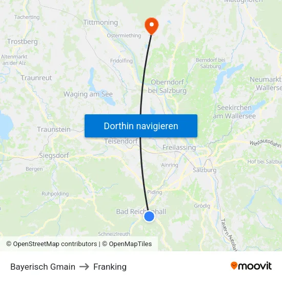 Bayerisch Gmain to Franking map