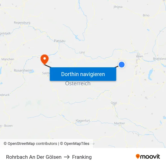 Rohrbach An Der Gölsen to Franking map