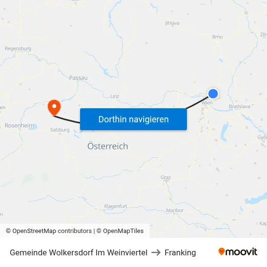 Gemeinde Wolkersdorf Im Weinviertel to Franking map