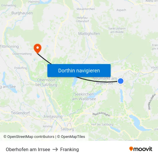 Oberhofen am Irrsee to Franking map