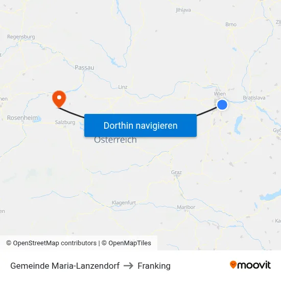 Gemeinde Maria-Lanzendorf to Franking map