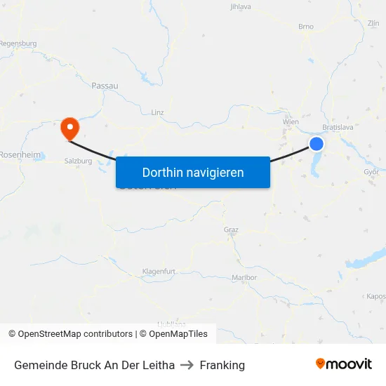 Gemeinde Bruck An Der Leitha to Franking map