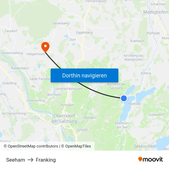 Seeham to Franking map