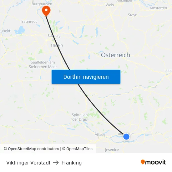 Viktringer Vorstadt to Franking map