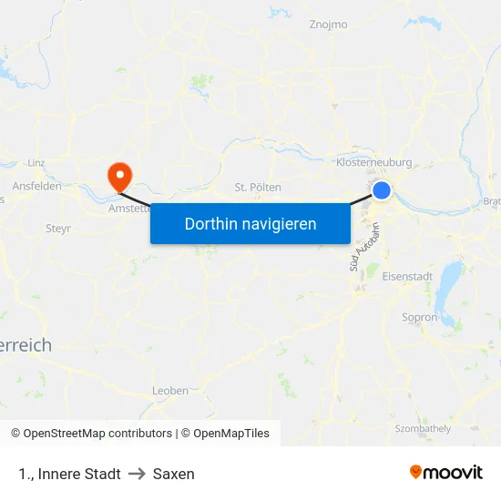 1., Innere Stadt to Saxen map