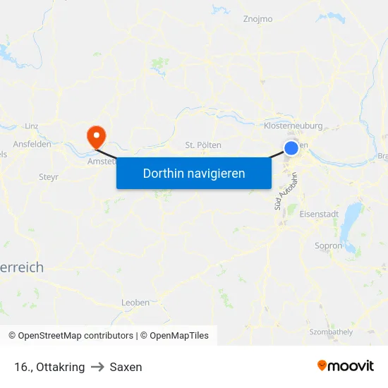 16., Ottakring to Saxen map