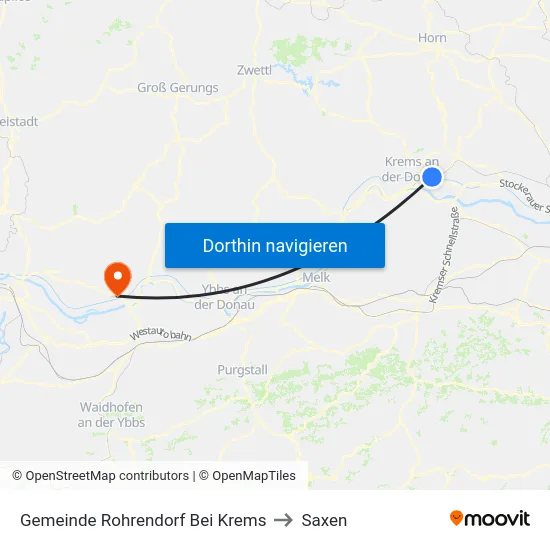 Gemeinde Rohrendorf Bei Krems to Saxen map