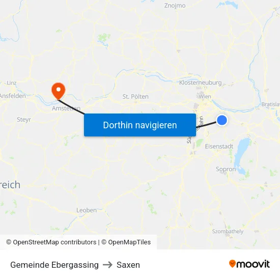 Gemeinde Ebergassing to Saxen map