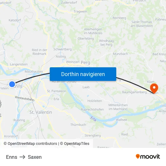 Enns to Saxen map