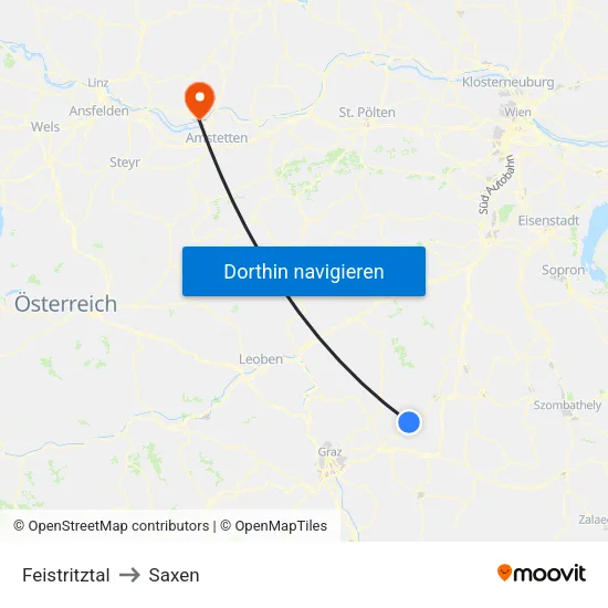 Feistritztal to Saxen map