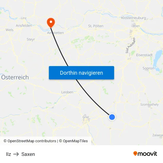 Ilz to Saxen map