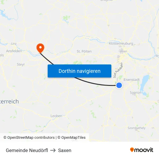 Gemeinde Neudörfl to Saxen map