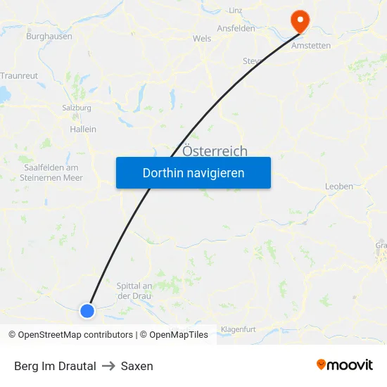 Berg Im Drautal to Saxen map