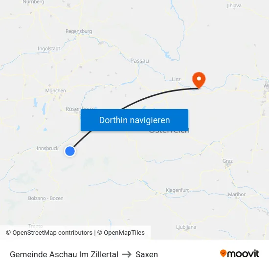 Gemeinde Aschau Im Zillertal to Saxen map