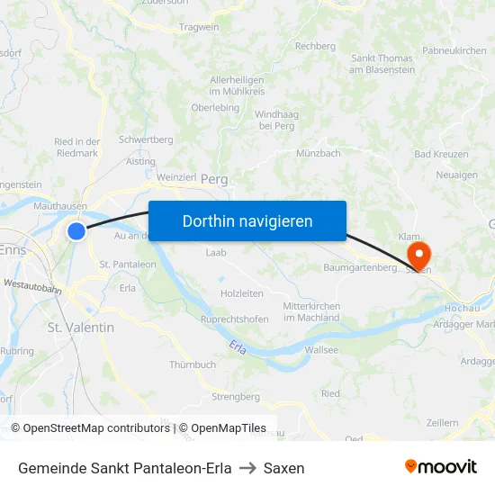 Gemeinde Sankt Pantaleon-Erla to Saxen map