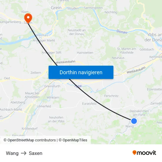 Wang to Saxen map