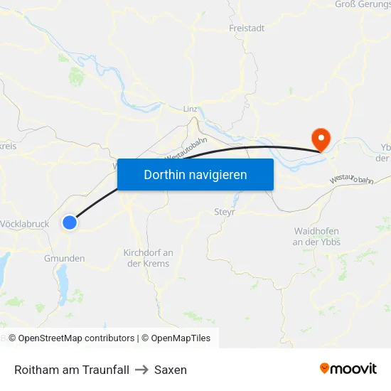 Roitham am Traunfall to Saxen map