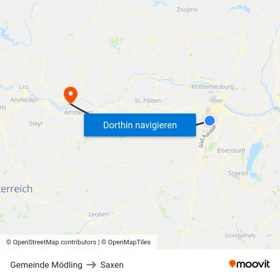 Gemeinde Mödling to Saxen map