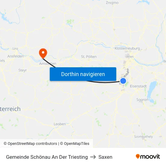 Gemeinde Schönau An Der Triesting to Saxen map