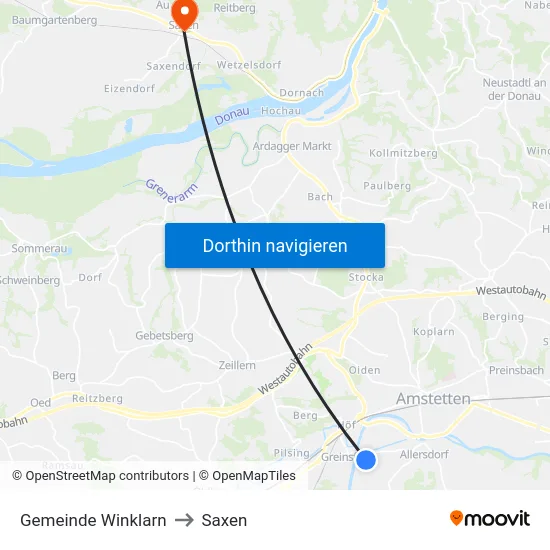 Gemeinde Winklarn to Saxen map