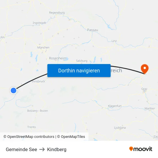 Gemeinde See to Kindberg map