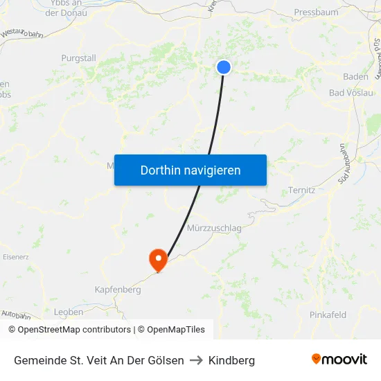Gemeinde St. Veit An Der Gölsen to Kindberg map