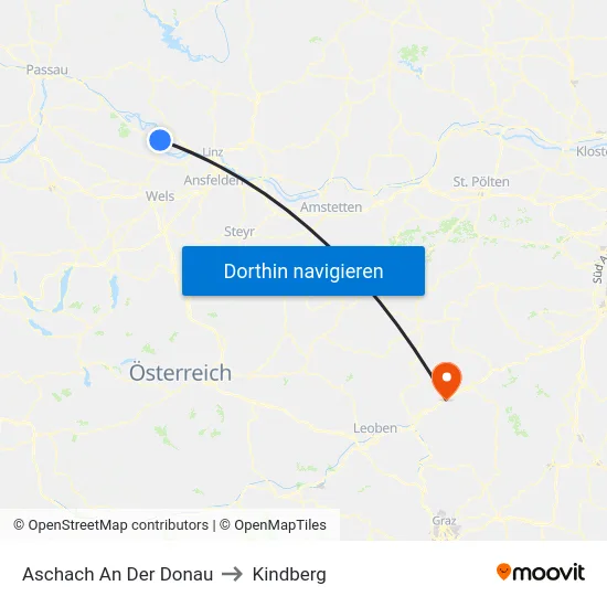 Aschach An Der Donau to Kindberg map
