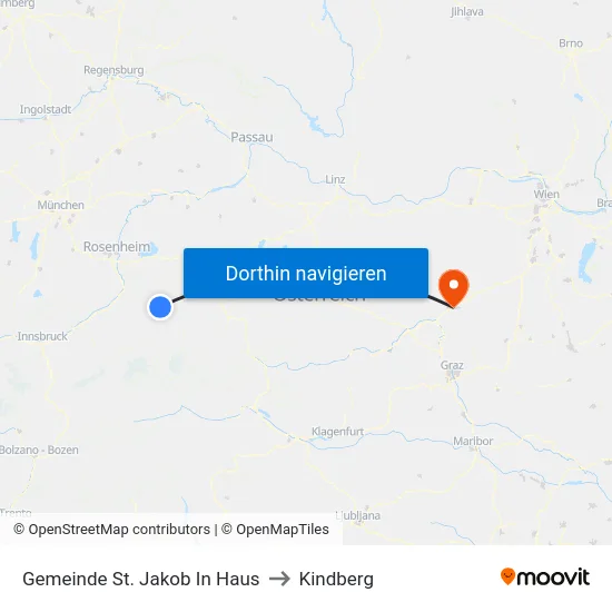 Gemeinde St. Jakob In Haus to Kindberg map