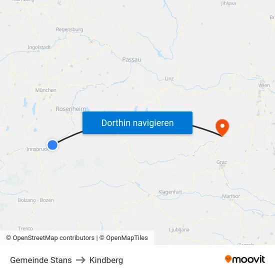 Gemeinde Stans to Kindberg map