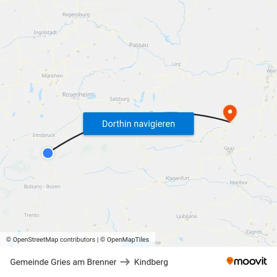Gemeinde Gries am Brenner to Kindberg map