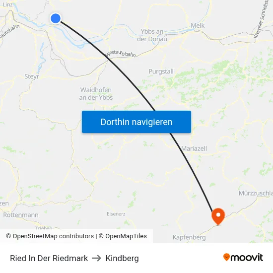 Ried In Der Riedmark to Kindberg map
