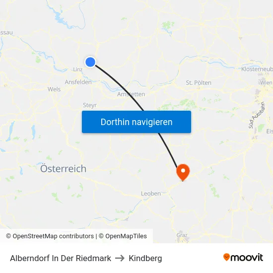 Alberndorf In Der Riedmark to Kindberg map