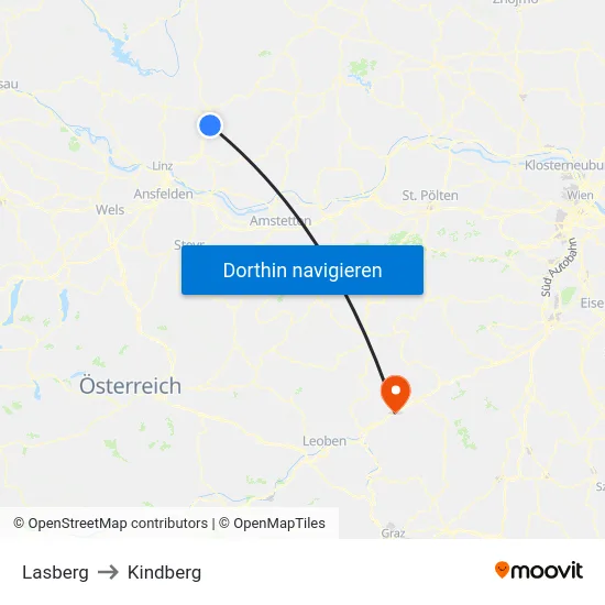 Lasberg to Kindberg map