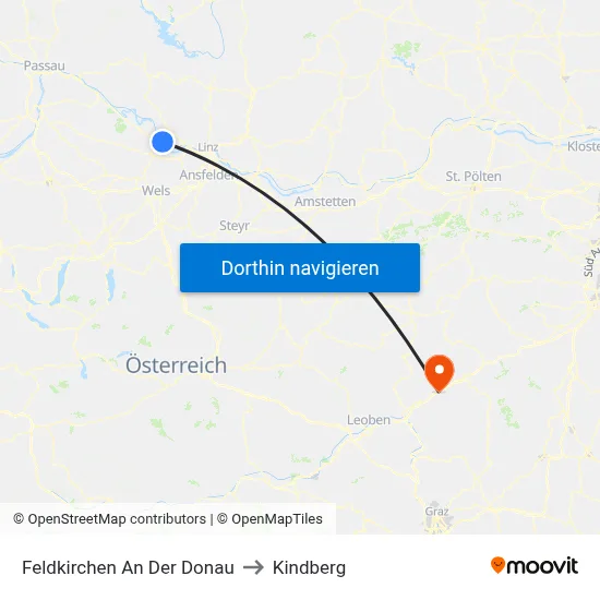 Feldkirchen An Der Donau to Kindberg map