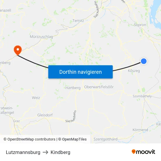 Lutzmannsburg to Kindberg map