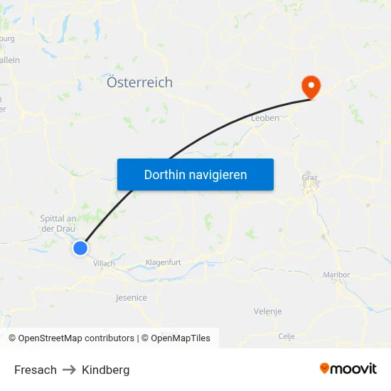 Fresach to Kindberg map