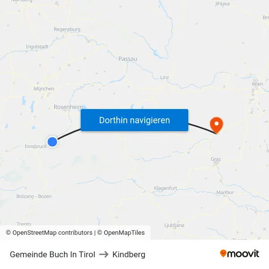 Gemeinde Buch In Tirol to Kindberg map