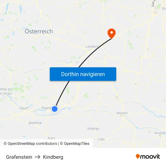 Grafenstein to Kindberg map