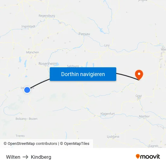 Wilten to Kindberg map