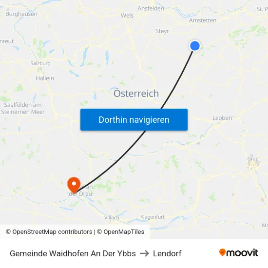Gemeinde Waidhofen An Der Ybbs to Lendorf map
