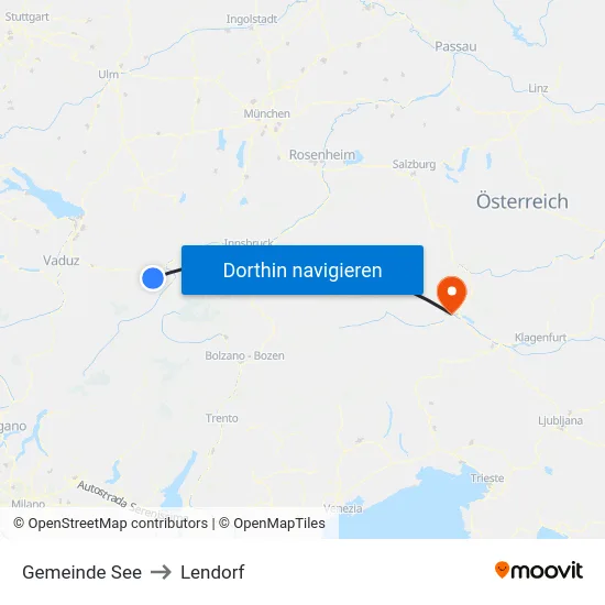 Gemeinde See to Lendorf map