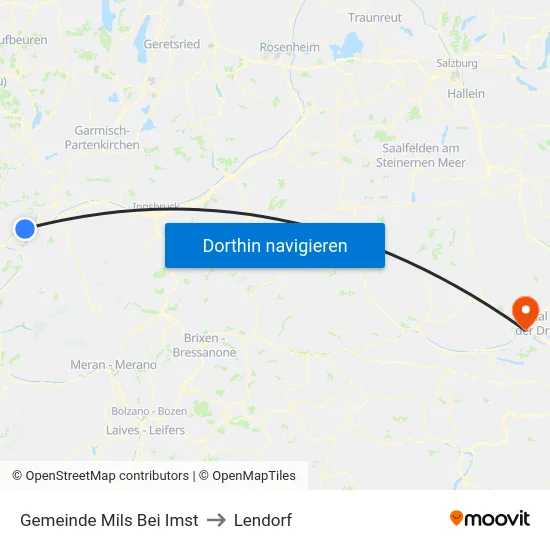Gemeinde Mils Bei Imst to Lendorf map