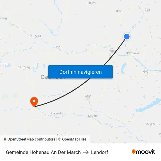 Gemeinde Hohenau An Der March to Lendorf map