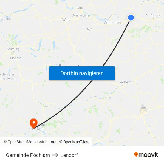 Gemeinde Pöchlarn to Lendorf map