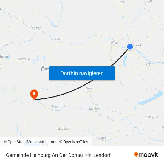 Gemeinde Hainburg An Der Donau to Lendorf map