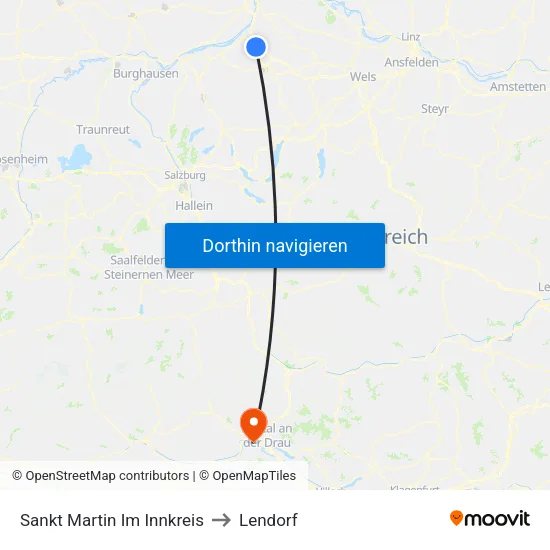 Sankt Martin Im Innkreis to Lendorf map